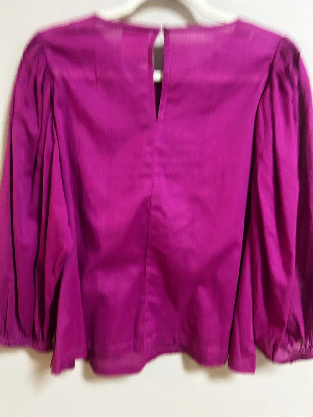 FARM Rio x Anthropologie Kelsie Blouse M Magenta Lace Puff Sleeve Cotton
